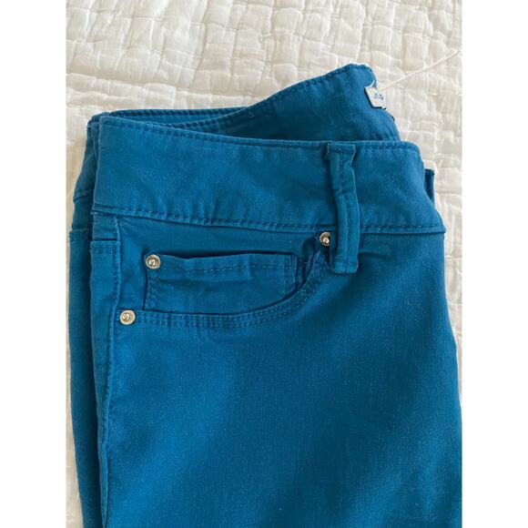 YMI Jeggings Peacock Blue Jeggings Zip Fly Mid Rise Ankle Size Medium - Picture 3 of 11